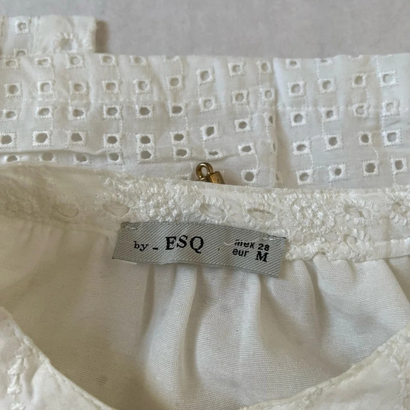 By ESQ NWNT WOMAN  LACE Long Sleeve Cotton Blend MIDI DRESS WHITE M - Picture 6 of 14